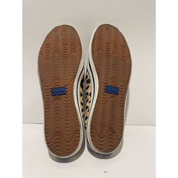 KATE SPADE KEDS DOUBLE DECKER SLIP-ON SNEAKERS LEOPARD PRINT WOMENS 8 BACKLESS - Picture 2 of 7
